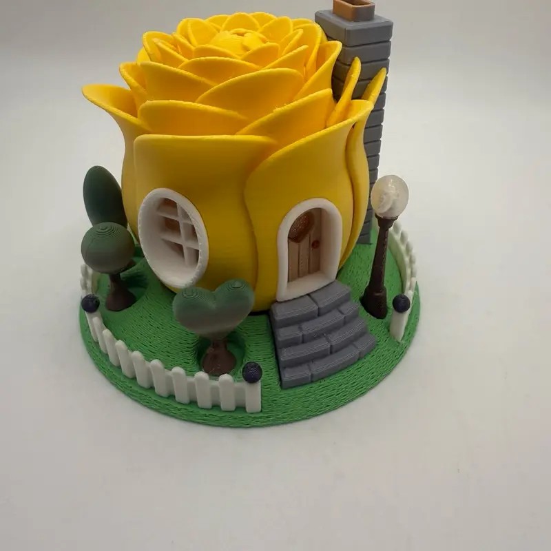Rose Fairy House with Tea-Light