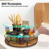 Lazy Susan Turntable Organizer for Cabinet Pantry Kitchen Countertop Refrigerator Cupboard, Pine Wood, 9