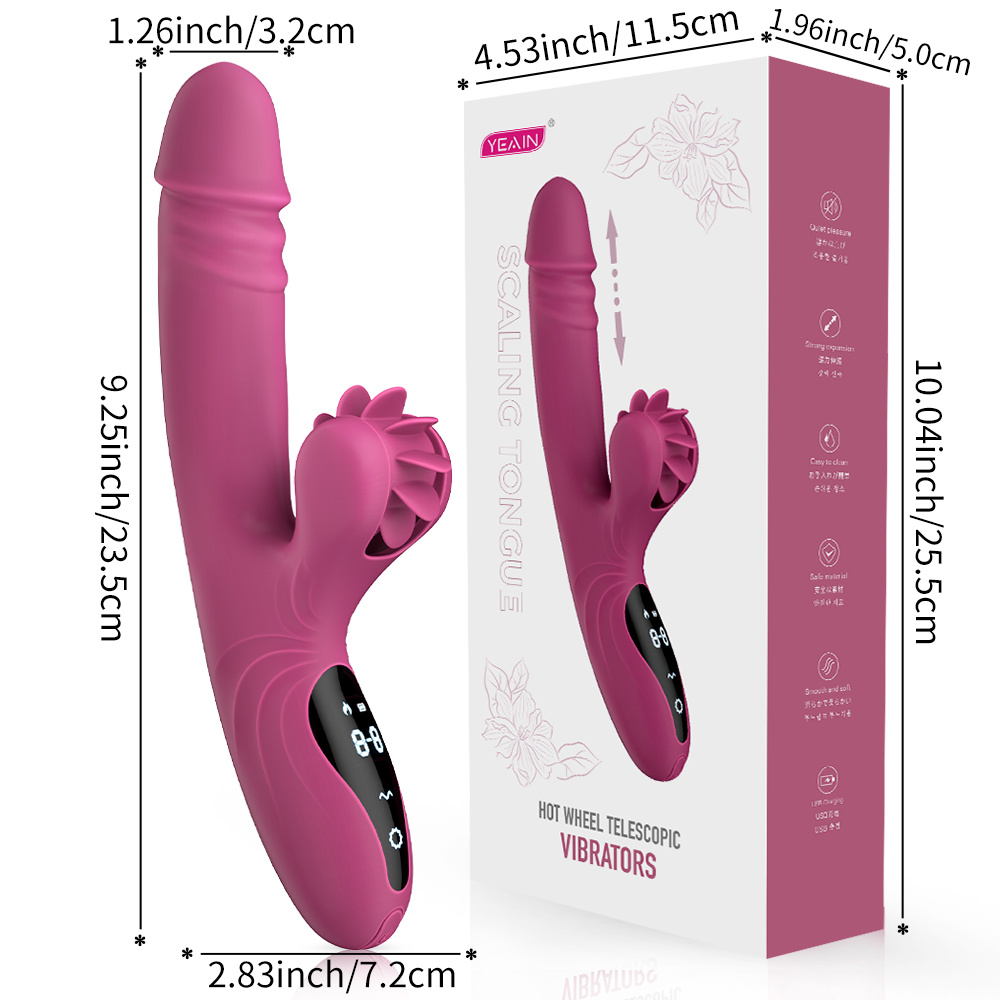 SHEMESIX - Female Masturbation Vibrator - Fully Retractable Heating Cannon Tongue Licking G-Spot Stimulation Masturbator