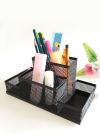 4 Compartment Metal Mesh Pen Holder