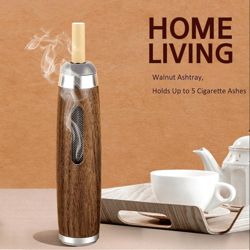 🔥Last Day 50% OFF🔥Portable Anti-flying Walnut Cigarette Ashtray