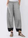 Women Cotton Linen Splicing Solid Color Irregular Pants