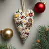 DIY Heart Shaped Hand Embroidered Christmas Ornament Kit