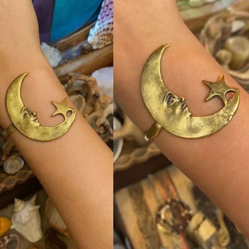 🔥LAST DAY 50% OFF-Star And Moon Pattern Open Bracelet