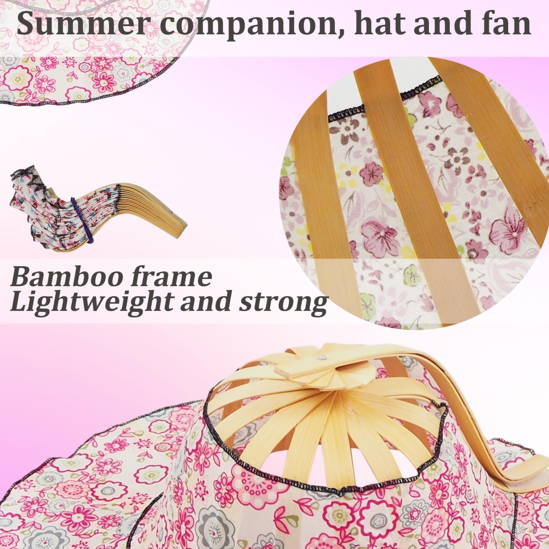 🎁TikTok Last Day Sale - 70% OFF🎉2 in 1 Portable Bamboo Sun Hat for Women