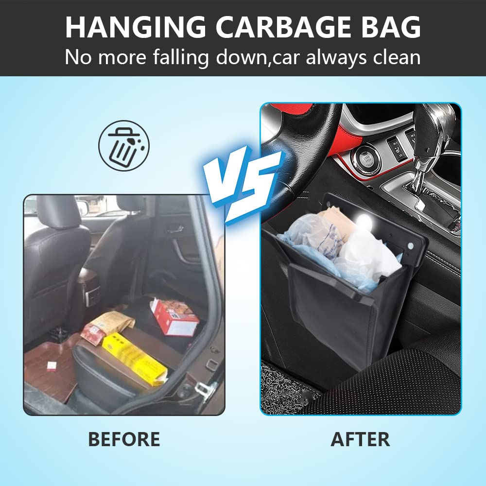 ⏰LAST DAY SALE 50% OFF💥Smart LED Waterproof Car Leather Trash Can