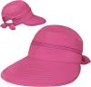 SUN CUBE Women Sun Hat for Outdoor UV Protection, Wide Brim Sun Hat Ponytail, Convertible Zip-Off Beach Hat Visor