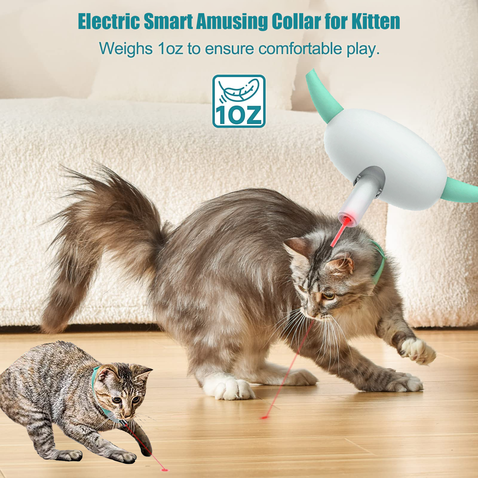 (🎄Christmas Hot Sale🔥🔥)Electric Smart Amusing Collar for Kitten