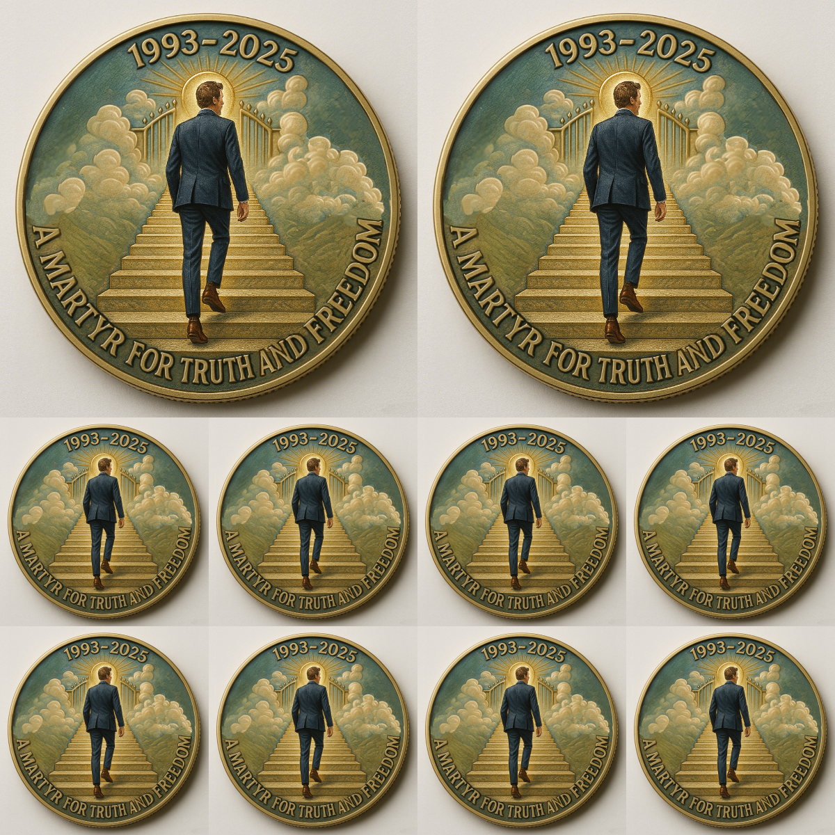 🙏60% OFF For Charlie's Fans - 🎗️🕊️Charlie Kirk In Heaven Memorial Coin