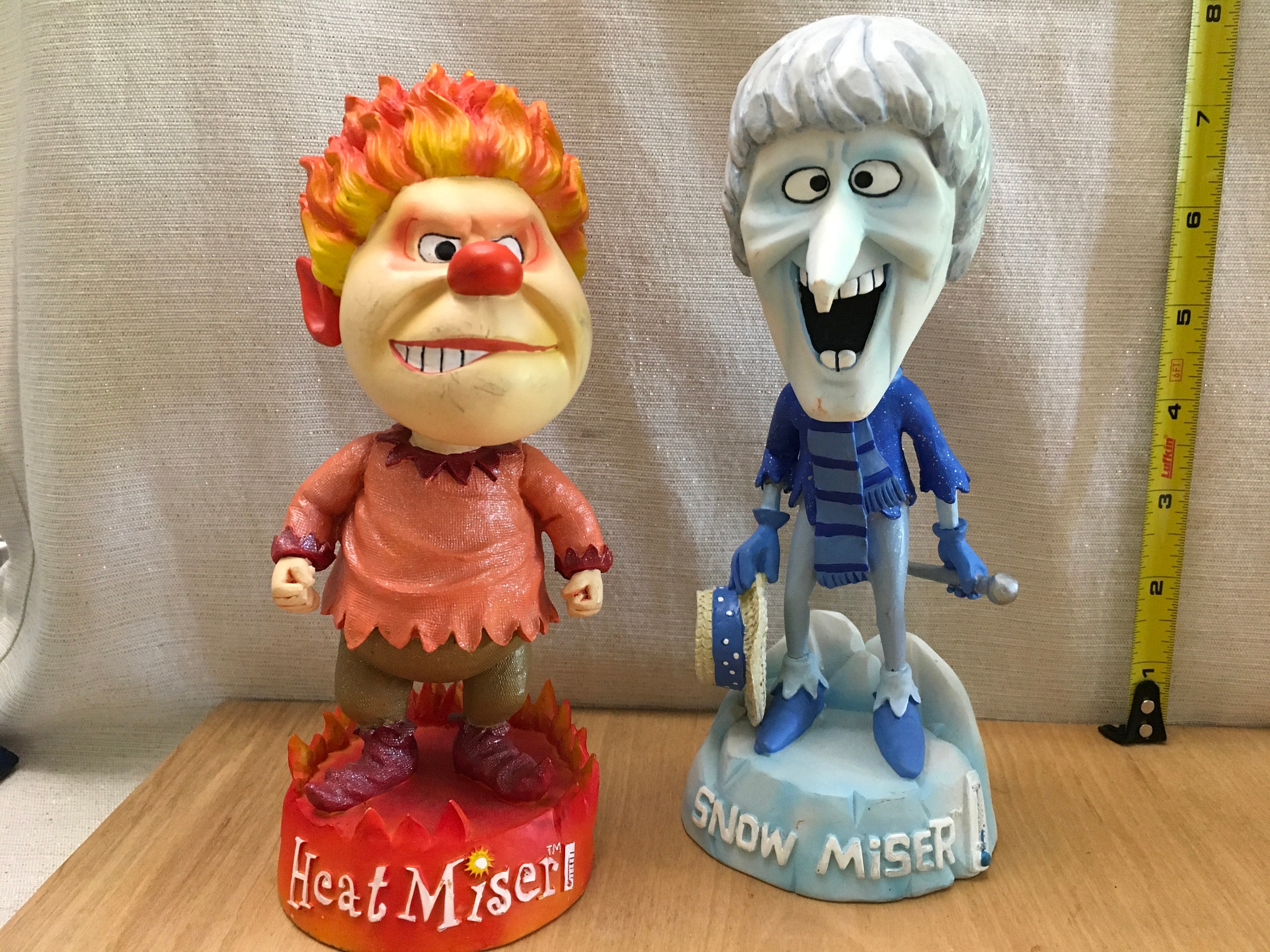 Vintage Miser Brother Bobbleheads - Heat Miser and Snow Miser