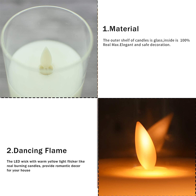 🔥Last Day Promotion 48% OFF-🎁-Flickering Flameless Candles with Glass Holder