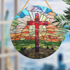 Handcrafted Radiant Jesus Cross Window Sign