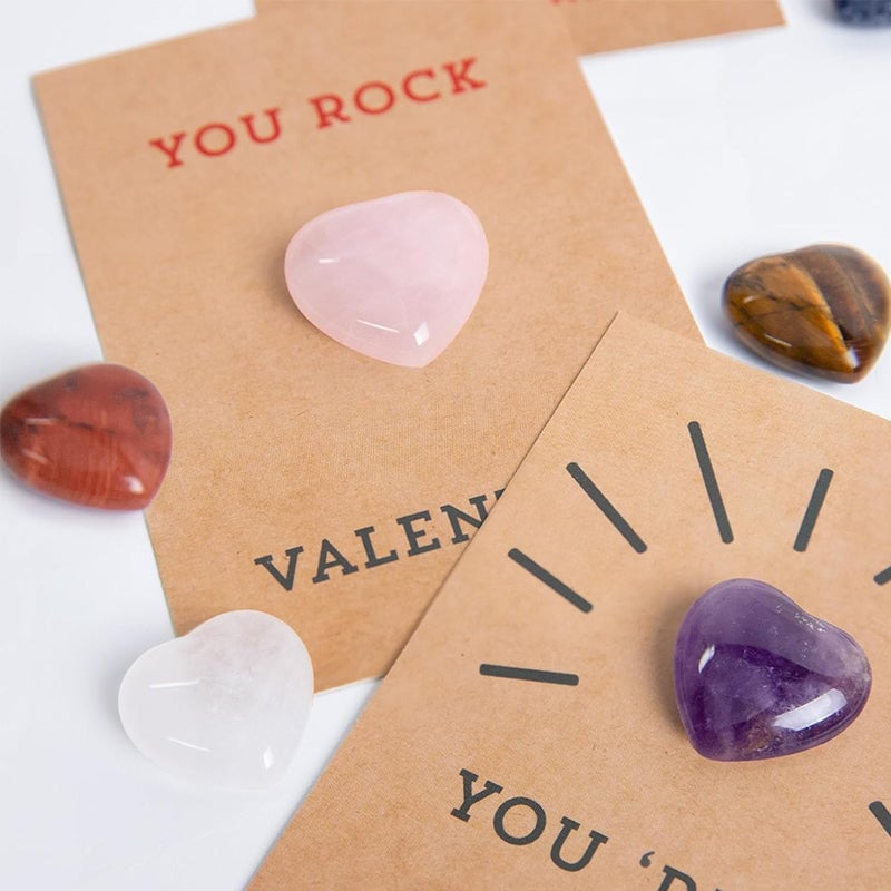 🎁24 Pack Valentines Cards with Heart-Shape Crystals