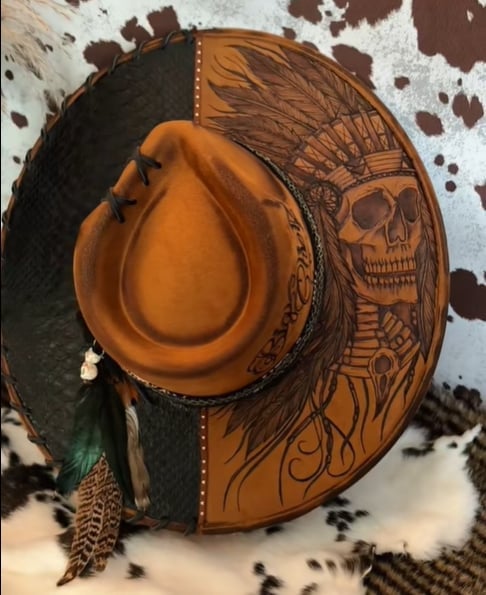 Retro Indian Skull Chief Hat 🧢