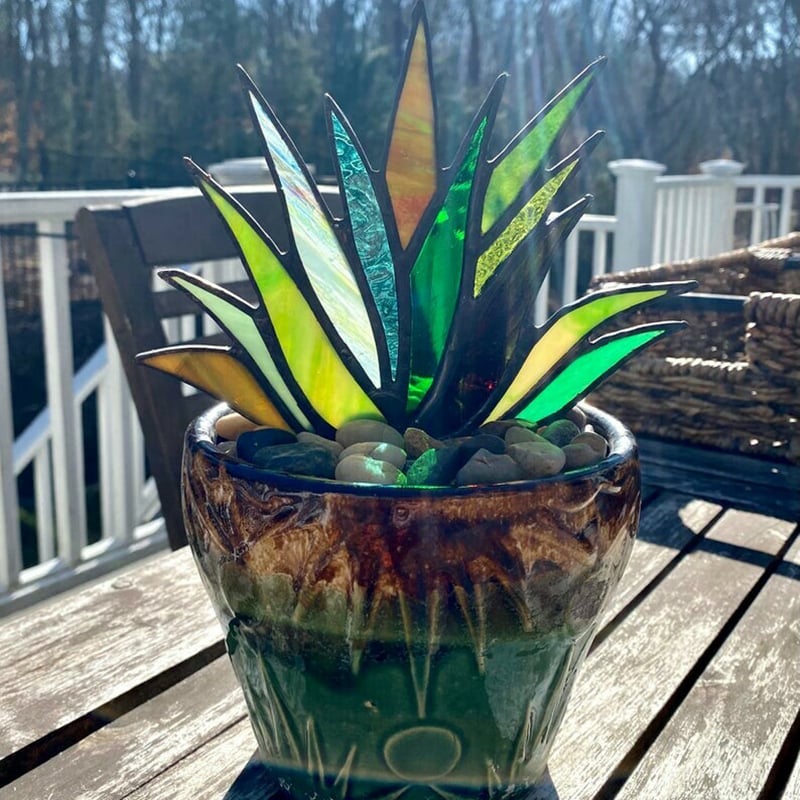 (🔥Last Day Promotion - 50% OFF) Suncatcher Stained Agave Plants