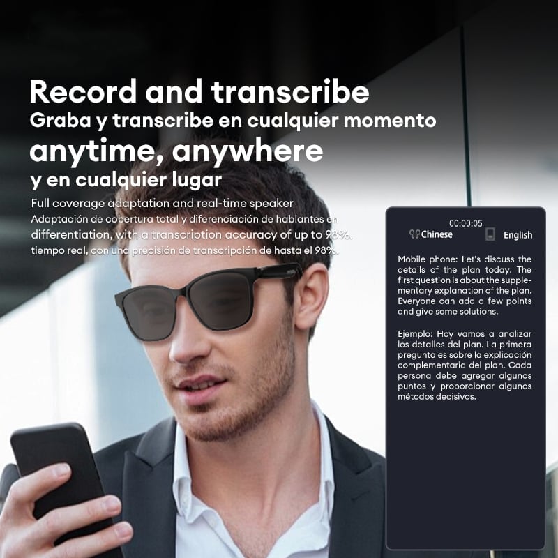🔥Last Day Sale - 50% OFF💥AI Wireless Bluetooth Translation Glasses
