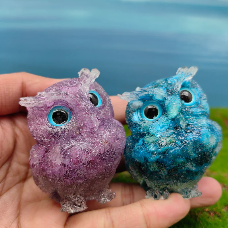 🔥Handmade Natural Crystal Gemstone Owl - Ready to Ship