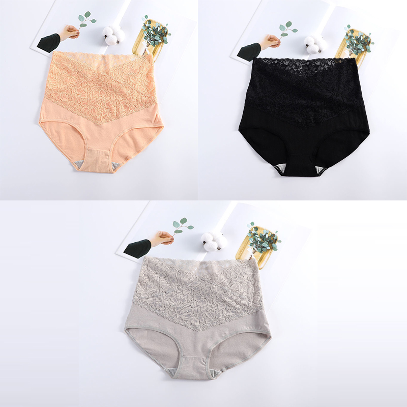 Friashion®[Buy 1 Get 5(5pcs)]Women's High Waist Cotton Lace Panties