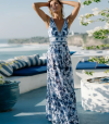 🏆Swimwear Bestsellers🏆 Einteiliger Badeanzug mit V-Ausschnitt und Bindeband-Print und Rock