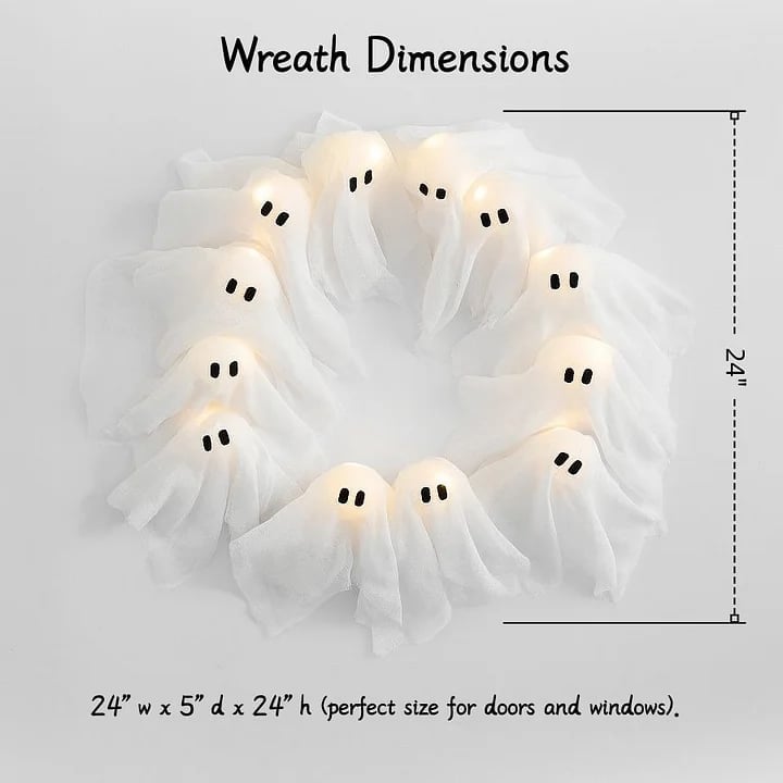 🏆✨ #1 Pick for Spooky Front Doors💥Lit Ghosts Wreath