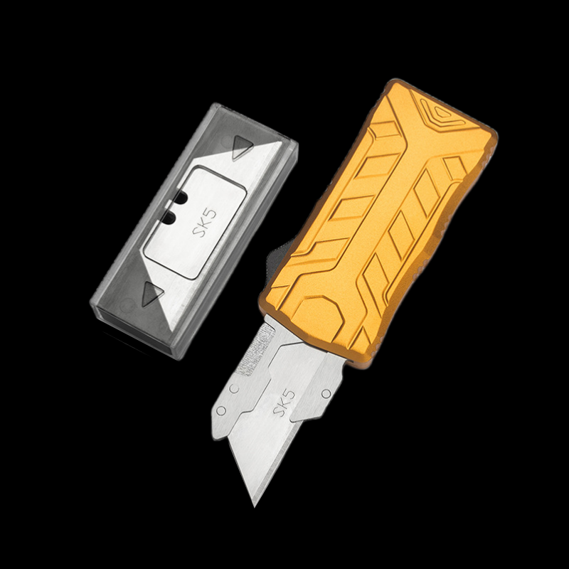 Aviation aluminum alloy handle replaceable blade straight jump utility knife
