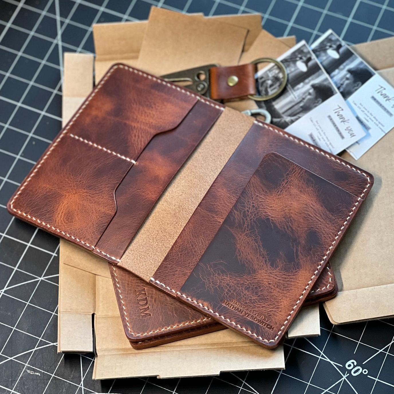 𝐇𝐎𝐏𝐇𝐔𝐑𝐑𝐘® Handmade Premium Leather Passport Wallet