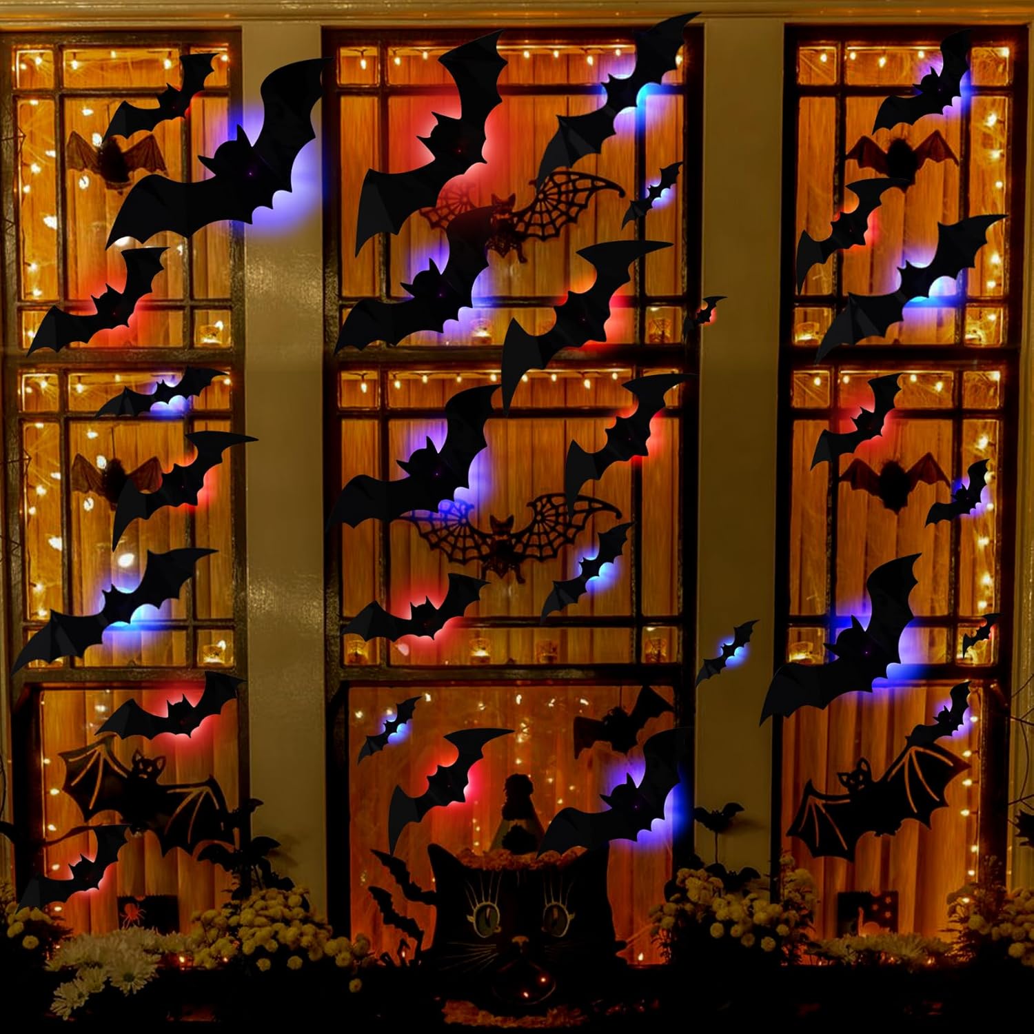 🦇12pcs/set 3D Bat Design LED Decoration