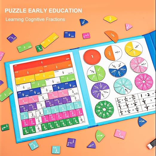 Montessori Magnetic Book Fraction Puzzle For Children