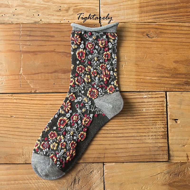 Vintage Embroidered Floral Women Socks (🎁New Year Sale)-C*