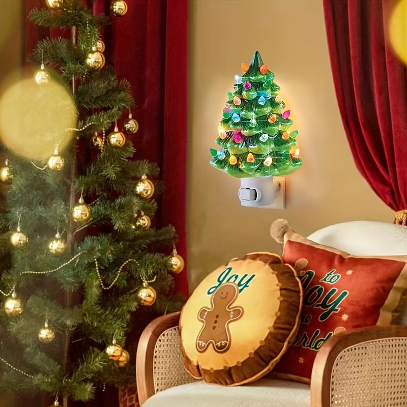 🎁TikTok Last Day Sale - 70% OFF🎄 Rustic 3D Resin Christmas Tree Night Light