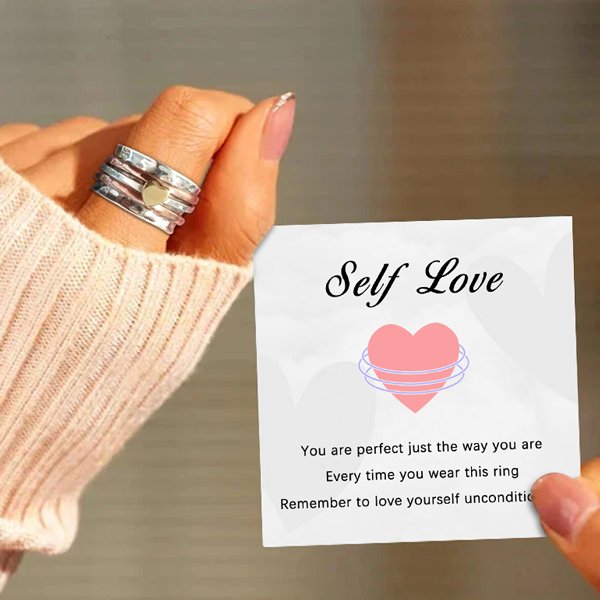 🔥Last Day Promotion- 50% OFF🎁 Self Love Spinner Heart Ring💖- BUY 2 FREE SHIPPING