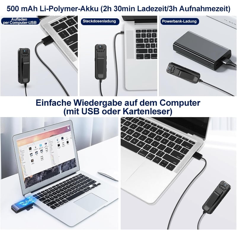 🔥Letzter Tag: 49% Rabatt🔥HD 1080P wiederaufladbare Mini-Körperkamera mit Nachtsicht und drehbarem Objektiv📷️