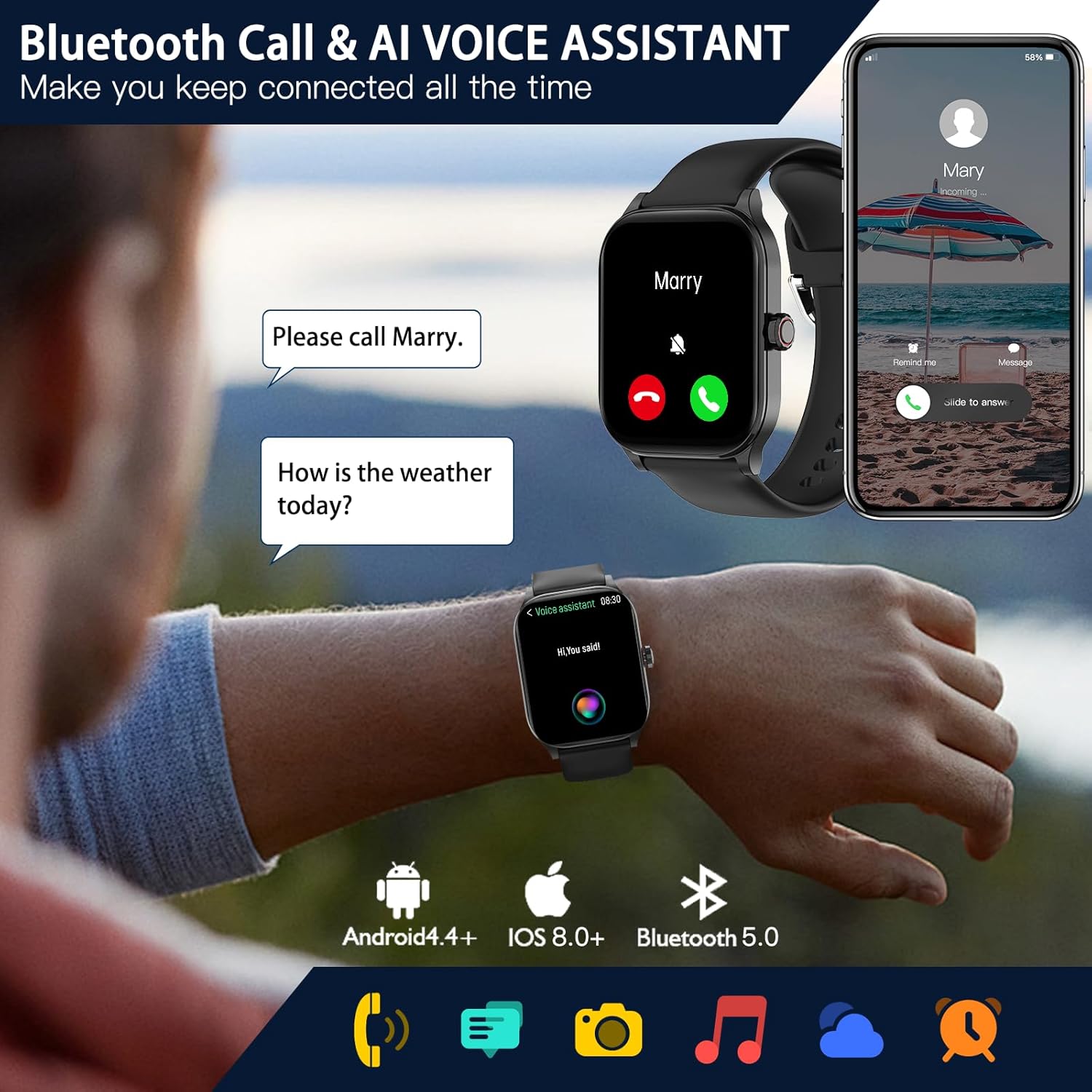 🔥Ganztägige Fitnessüberwachung⌚Mode-Smartwatch mit Bluetooth