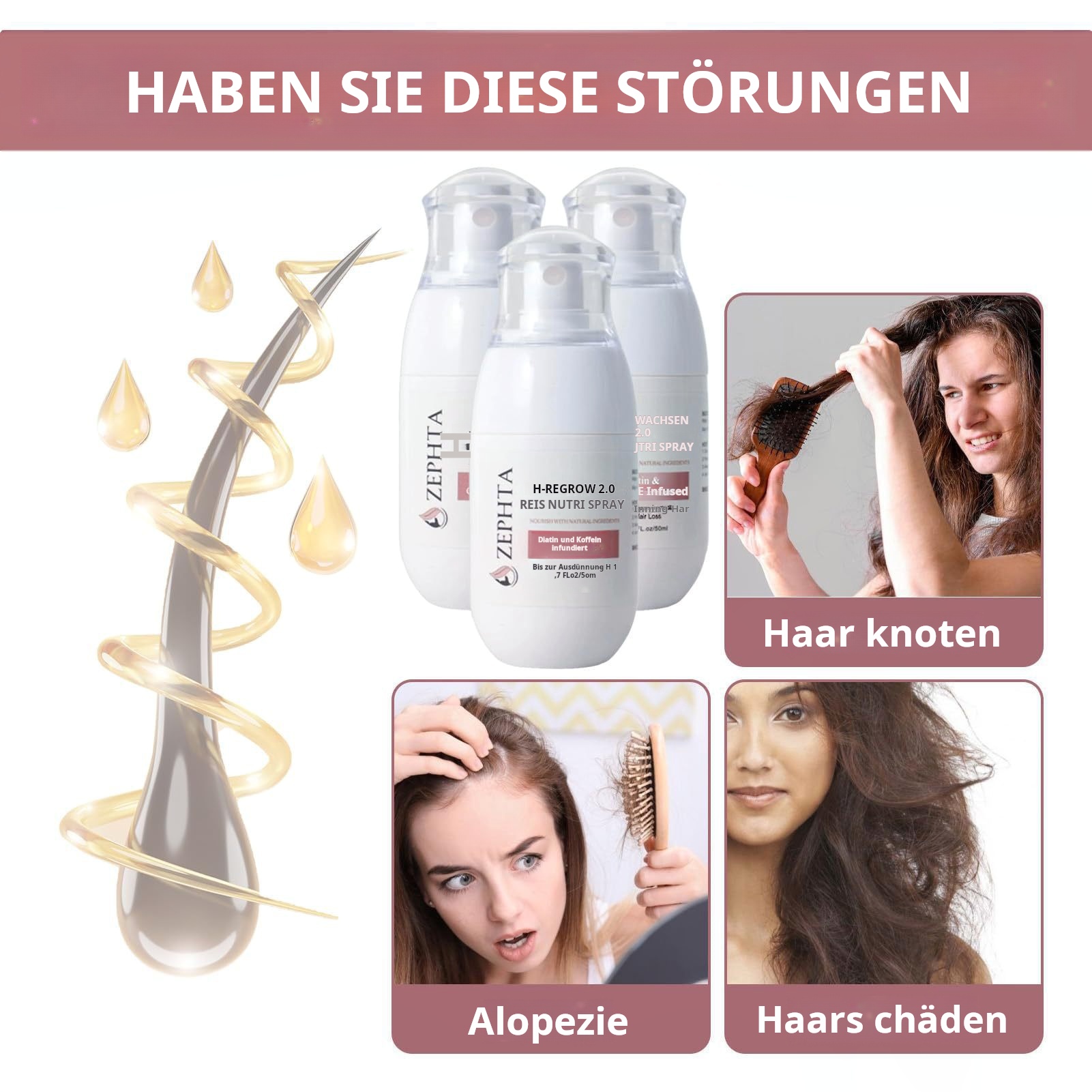 🔥Letzter Tag 50% RABATT- H-Regrow 2.0 - Reis-Nährspray für Haarwachstum