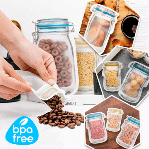 (💗Mother's Day SALE-40% OFF) Reusable Mason Bottle Ziplock Bags(BUY 3 GET 2 FREE&FREE SHIPPING)