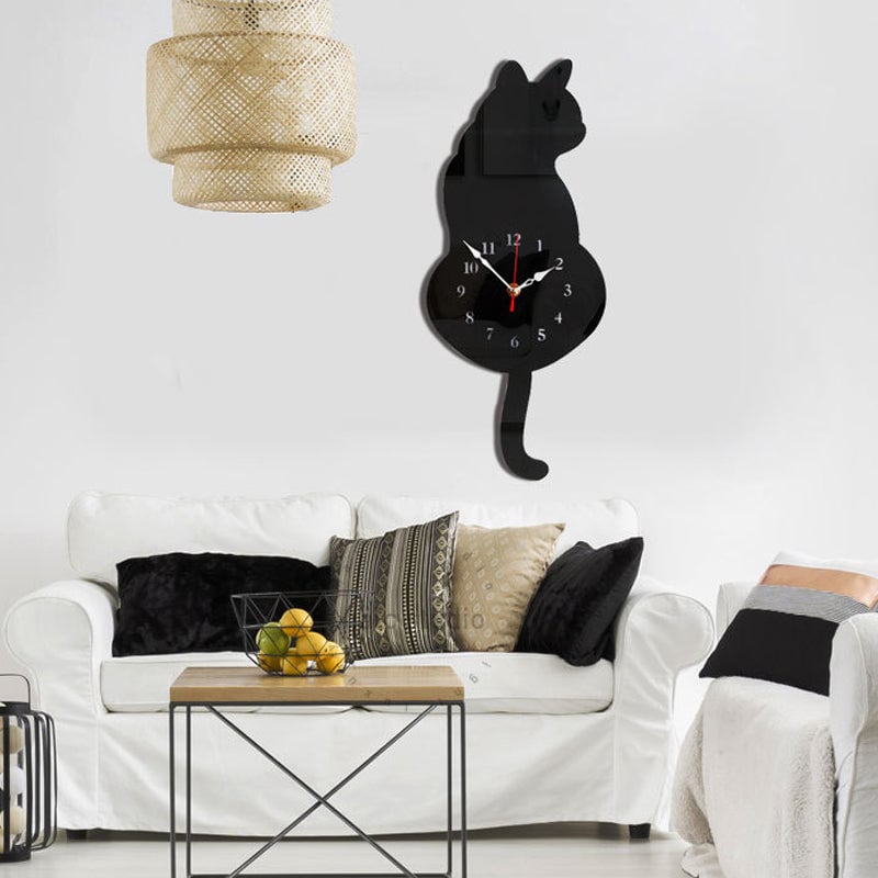 (❤️Early Christmas Sale-50% OFF❤️)Nordic Cat Wagging Tail Wall Clock