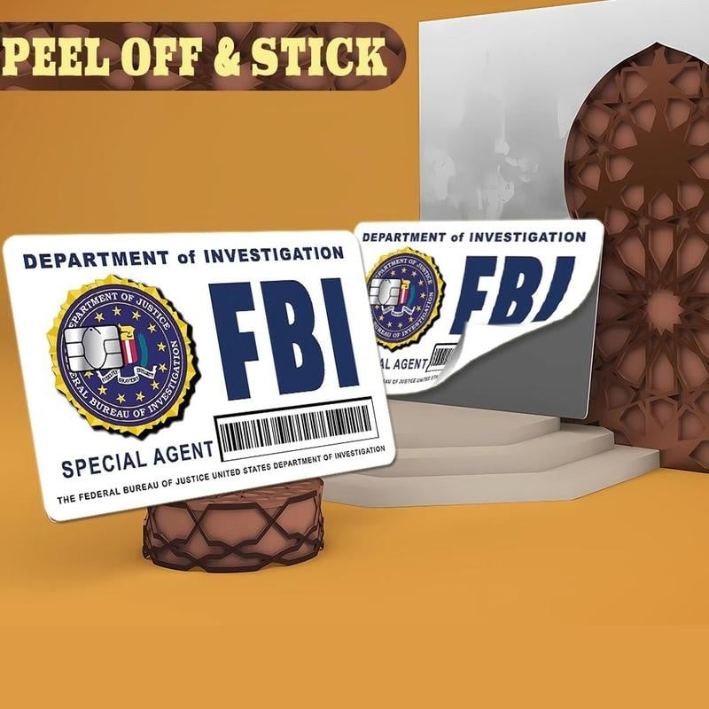 🕵️‍♂️ Secret Agent Card Skins Kit: FBI/ICE Designs  • Cosplay & Gift Stickers