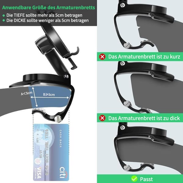 🏆2025 Neuankömmling 360-Grad-drehbare Handyhalterung fürs Armaturenbrett im Auto