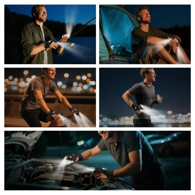 🎁TikTok Last Day Sale - 70% OFF🔥Hands-Free LED Half Finger Gloves