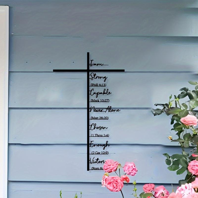 ✝ Christian Metal Wall Cross with Scripture – Inspirational Faith Wall Ar