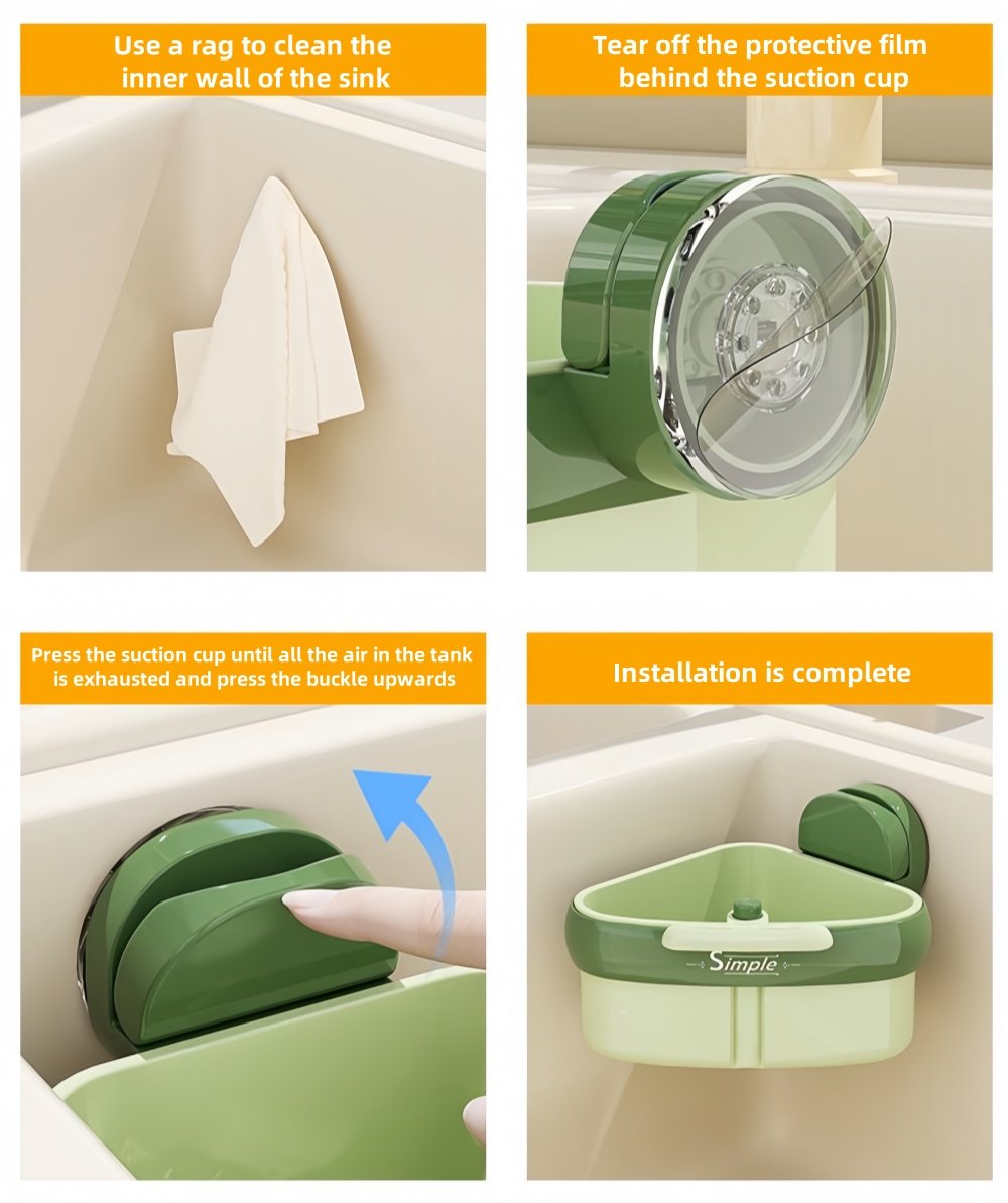 Suction Cup Sink Corner Rack