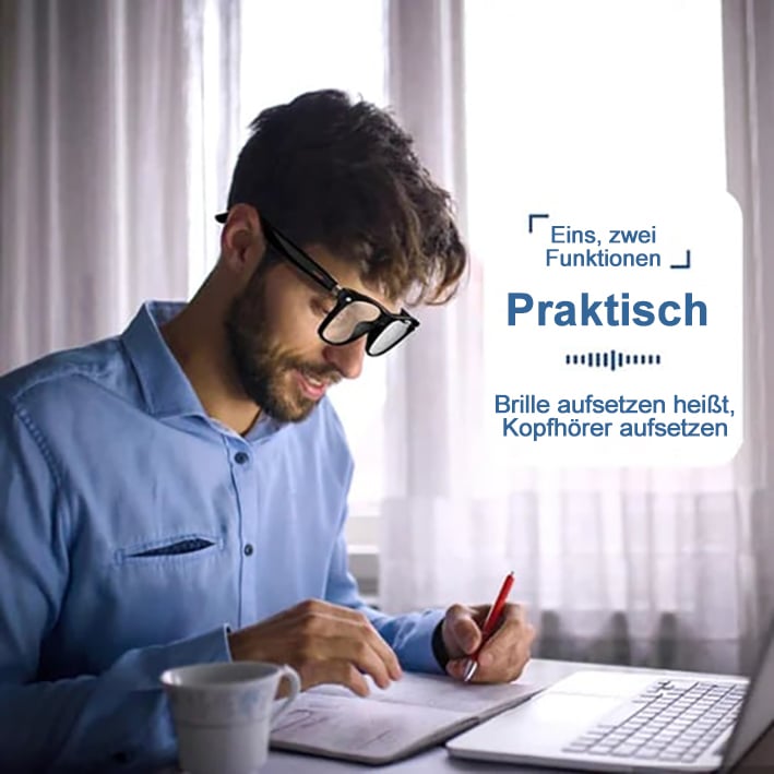 🔥Letzter Tag 49% Rabatt✨Super Black Technologie-Intelligente kabellose Kopfhörer-Sonnenbrille