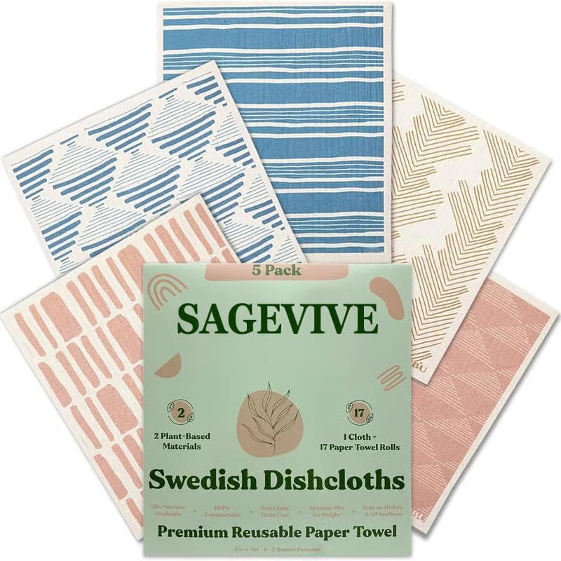 Swedish Dishcloths for Kitchen & Cleaning | 5 Pack