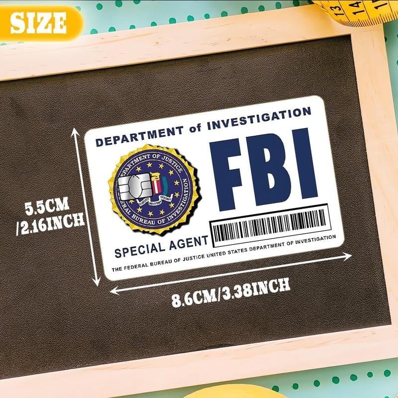 🕵️‍♂️ Secret Agent Card Skins Kit: FBI/ICE Designs  • Cosplay & Gift Stickers