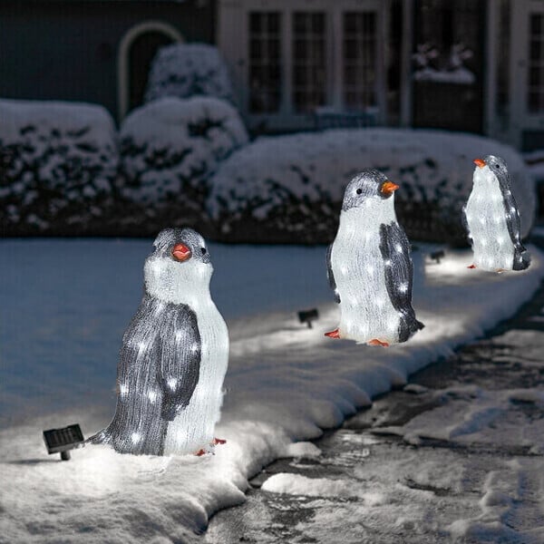 🎄🎅Christmas Presale - 49% OFF-🐧Handmade Light-Up Penguin Christmas Decoration - (Penguin 3-piece set)🐧