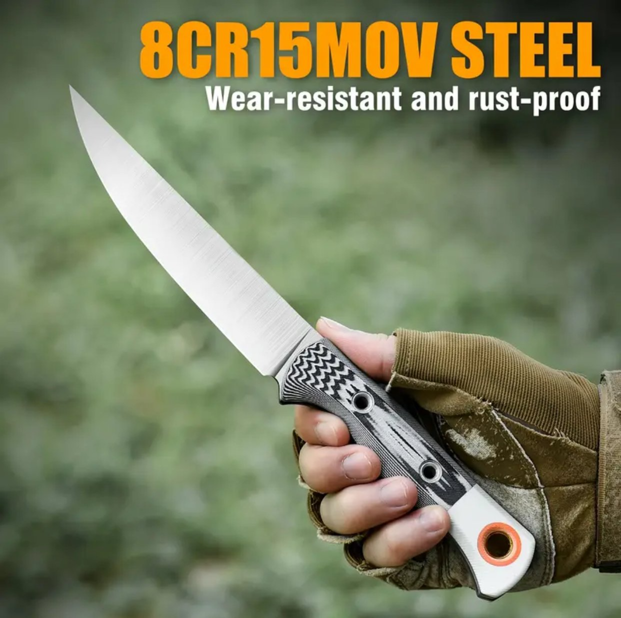 🪓 Outdoor Fixed Blade Knife – For Hunting, Camping & BBQ