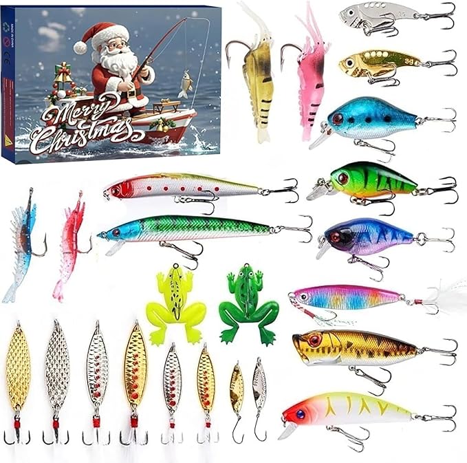 🎉24 Days Christmas Countdown Fish Tackle Set-Buy 2 Free Shipping