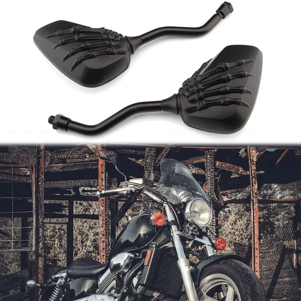 🔥Hot Sale 50% OFF-🏍️LED Skeleton Claw Side Mirror Rearview Mirror