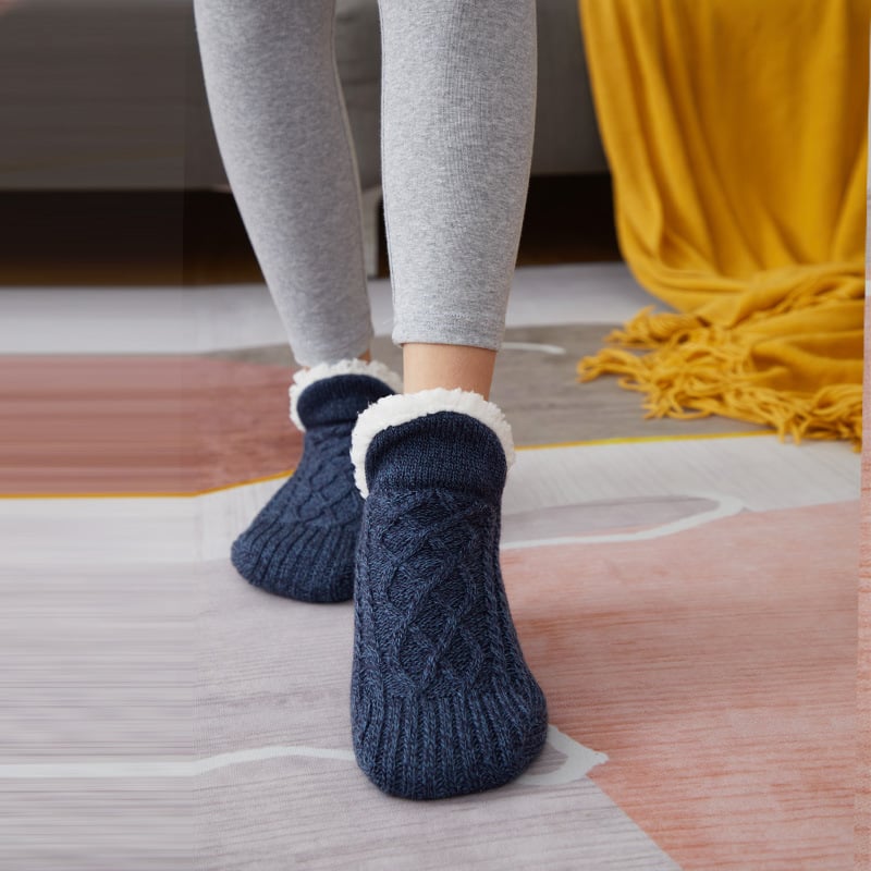 FleeceSox - Fleece-Lined Non-Slip Thermal Slippers Socks