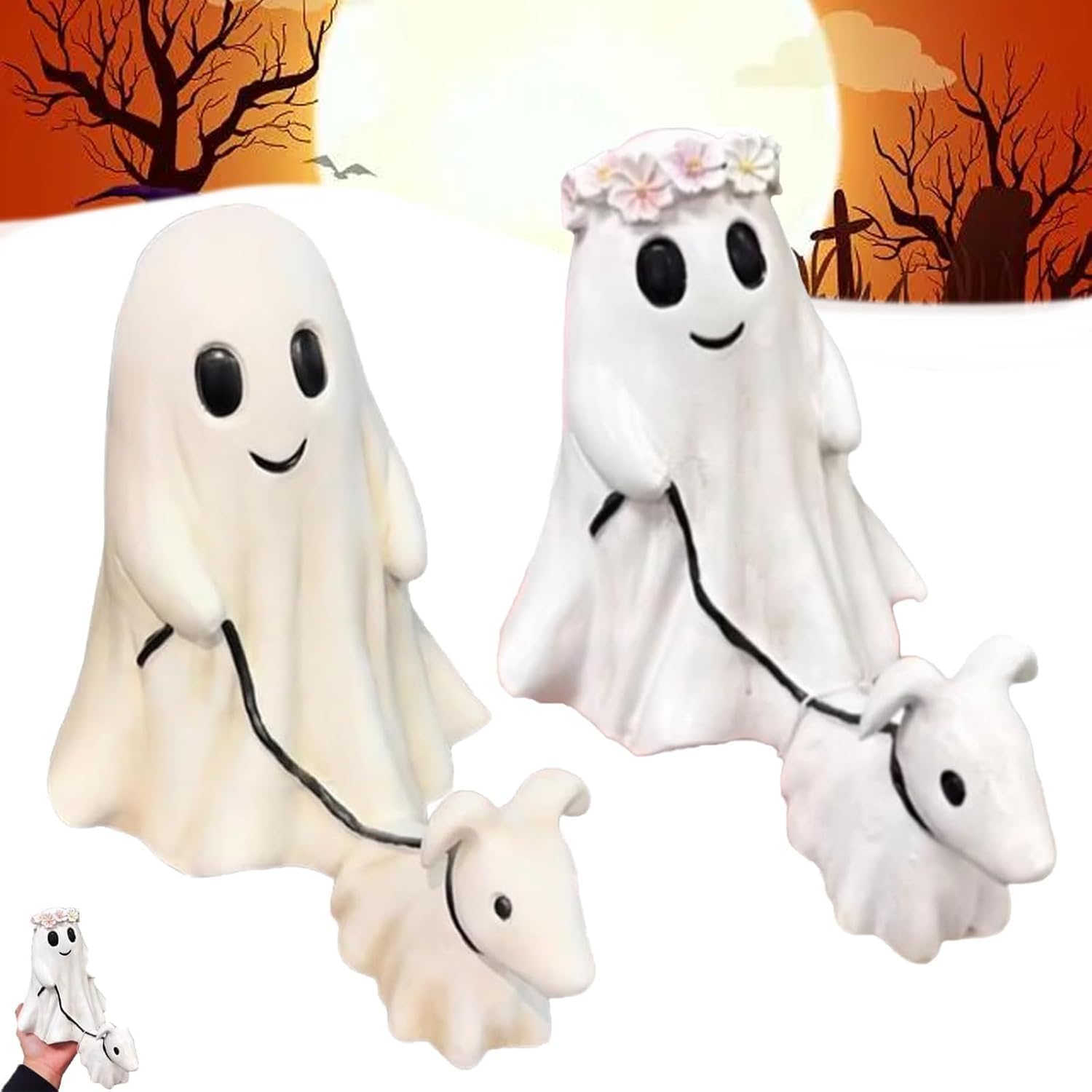 🎁Last Day 49% OFF -Halloween Ghost Walking Dog Statue2024✨🔥👻